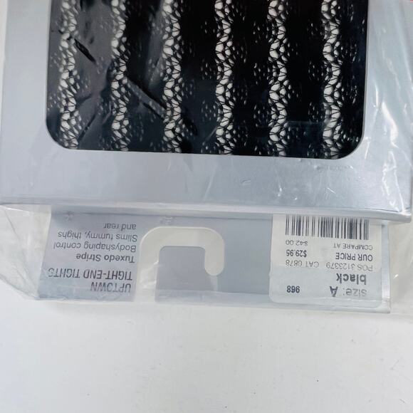 NEW! Spanx Tight End Tights Uptown Tuxedo Stripe Black - A - Picture 3 of 3